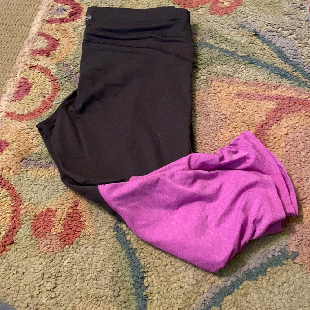 Grey and purple leggings